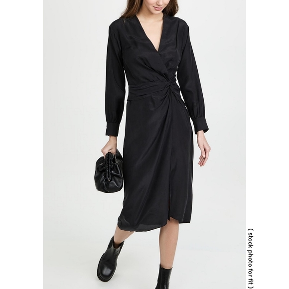 rag & bone Amber silk midi dress in black - Picture 1 of 14